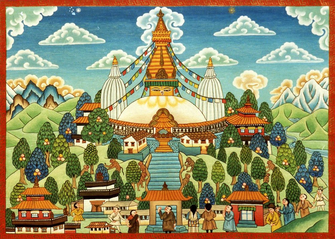 Kathmandu Swayambhunath 01 Swayambhunath Painting By Thubten Yeshe Sherpa, Namche Bazaar 